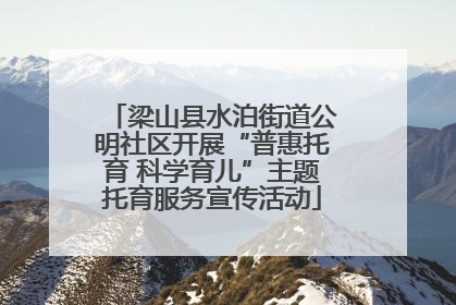 梁山县水泊街道公明社区开展“普惠托育 科学育儿”主题托育服务宣传活动