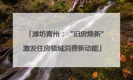 潍坊青州：“旧房焕新”激发住房领域消费新动能