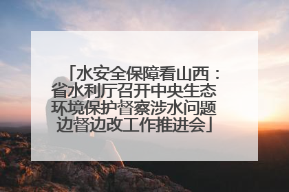 水安全保障看山西：省水利厅召开中央生态环境保护督察涉水问题边督边改工作推进会