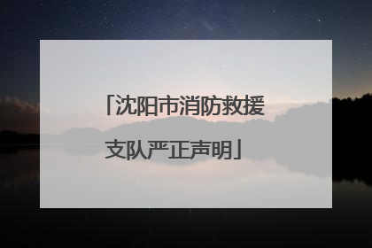 沈阳市消防救援支队严正声明