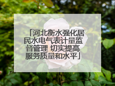 河北衡水强化居民水电气表计量监督管理 切实提高服务质量和水平
