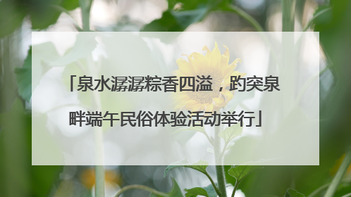 泉水潺潺粽香四溢，趵突泉畔端午民俗体验活动举行