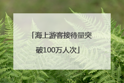 海上游客接待量突破100万人次