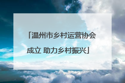 温州市乡村运营协会成立 助力乡村振兴