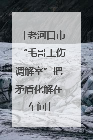 老河口市“毛哥工伤调解室”把矛盾化解在车间