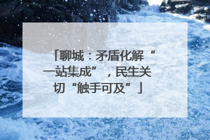 聊城：矛盾化解“一站集成”，民生关切“触手可及”