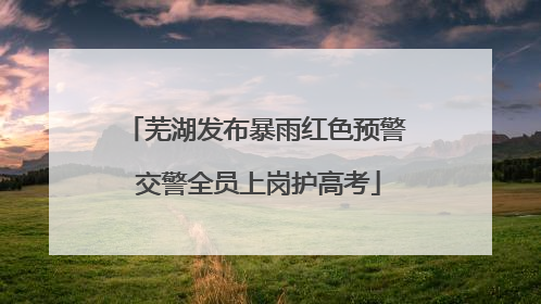 芜湖发布暴雨红色预警 交警全员上岗护高考
