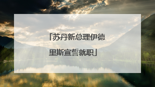 苏丹新总理伊德里斯宣誓就职