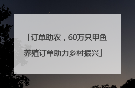 订单助农，60万只甲鱼养殖订单助力乡村振兴