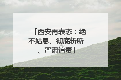 西安再表态：绝不姑息、彻底斩断、严肃追责