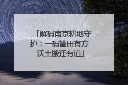 解码南京耕地守护：一码管田有方 沃土搬迁有道