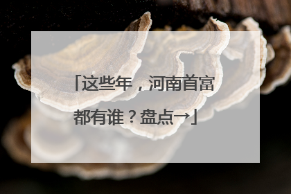 这些年，河南首富都有谁？盘点→