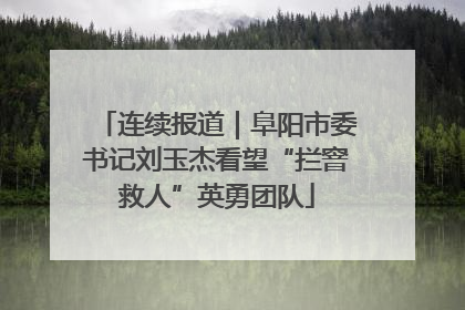 连续报道｜阜阳市委书记刘玉杰看望“拦窨救人”英勇团队