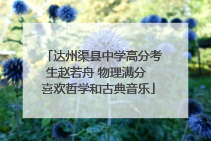 达州渠县中学高分考生赵若舟 物理满分 喜欢哲学和古典音乐
