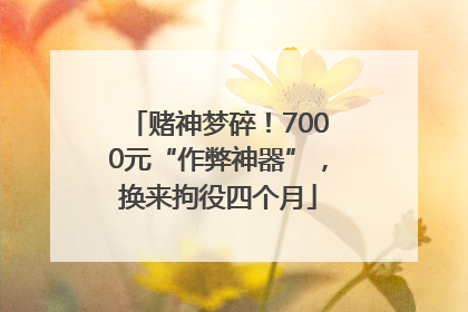 赌神梦碎！7000元“作弊神器”，换来拘役四个月
