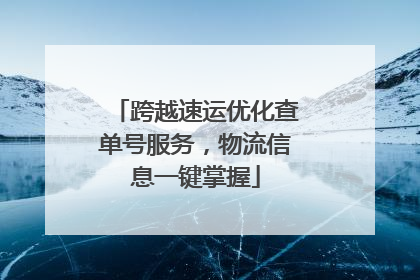 跨越速运优化查单号服务，物流信息一键掌握