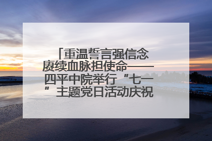 重温誓言强信念 赓续血脉担使命——四平中院举行“七一”主题党日活动庆祝建党104周年