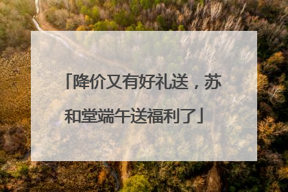 降价又有好礼送，苏和堂端午送福利了