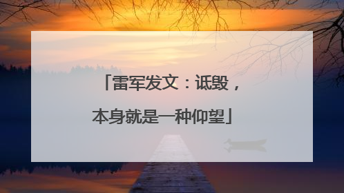 雷军发文：诋毁，本身就是一种仰望