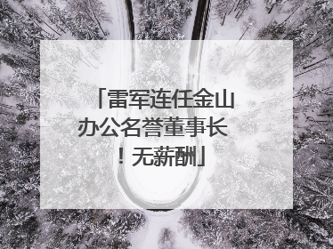 雷军连任金山办公名誉董事长！无薪酬