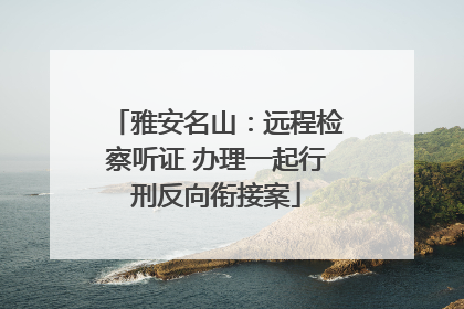 雅安名山：远程检察听证 办理一起行刑反向衔接案