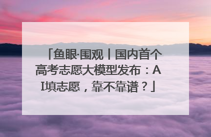 鱼眼·围观丨国内首个高考志愿大模型发布：AI填志愿，靠不靠谱？