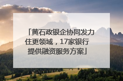 黄石政银企协同发力住更领域，17家银行提供融资服务方案