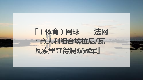 （体育）网球——法网：意大利组合埃拉尼/瓦瓦索里夺得混双冠军