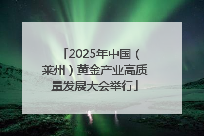 2025年中国（莱州）黄金产业高质量发展大会举行