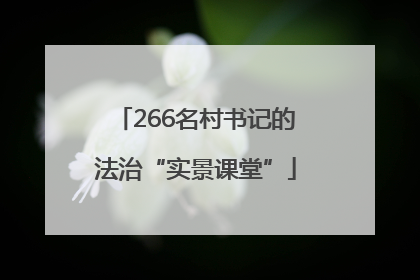 266名村书记的法治“实景课堂”