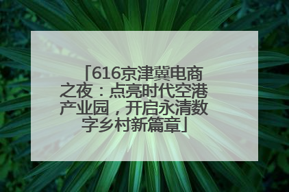 616京津冀电商之夜：点亮时代空港产业园，开启永清数字乡村新篇章
