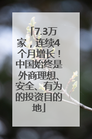 7.3万家，连续4个月增长！中国始终是外商理想、安全、有为的投资目的地