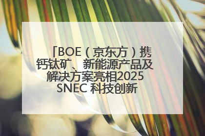 BOE（京东方）携钙钛矿、新能源产品及解决方案亮相2025 SNEC 科技创新赋能行业绿色发展