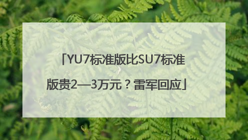 YU7标准版比SU7标准版贵2—3万元？雷军回应